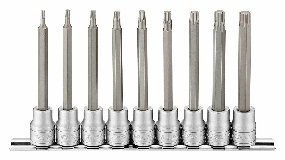 9-elementowy zestaw nasadek trzpieniowych długich do gniazd typu Torx Teng Tools M3809TX 1
