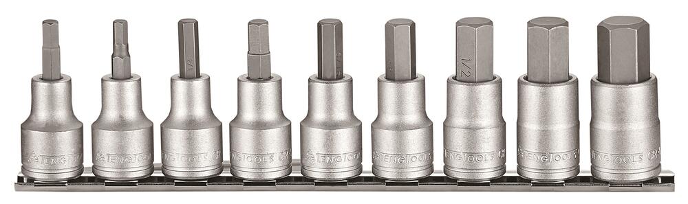 Zestaw nasadek trzpieniowych sześciokątnych calowych z chwytem kwadratowym 1/2 Teng Tools M1209AF 1