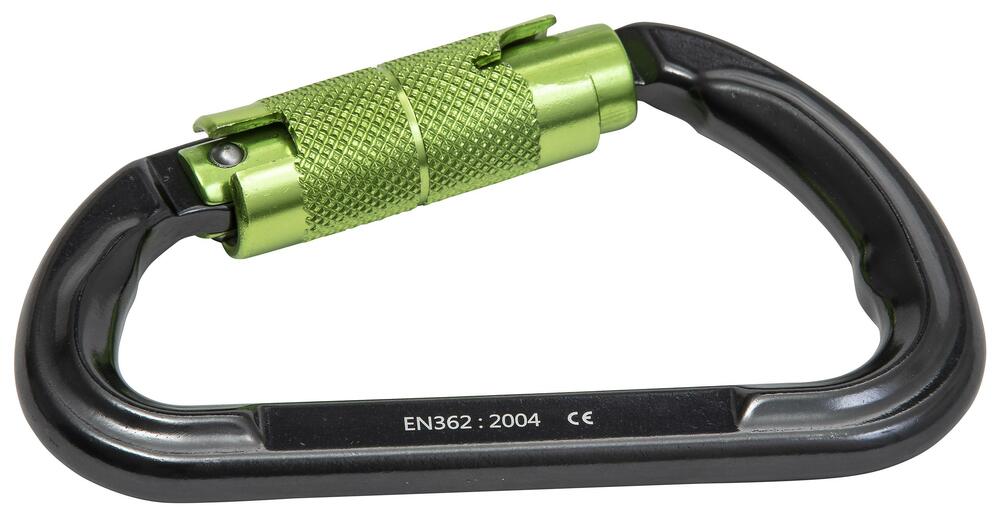 Karabińczyk aluminiowy z zabezpieczeniem zakręcanym 72x116 mm 1