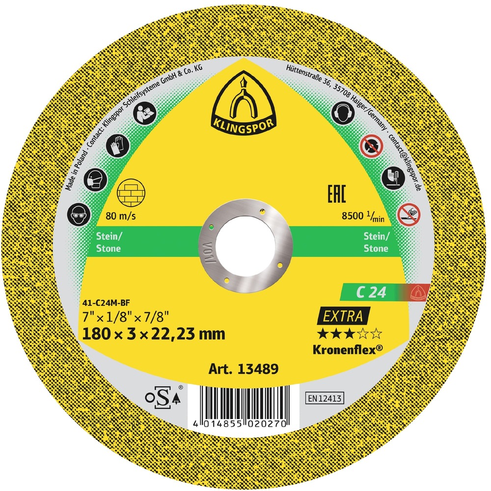 Tarcza cięcia betonu 125x2,5x22,23 C 24 Extra wypukła Klingspor 188464 1