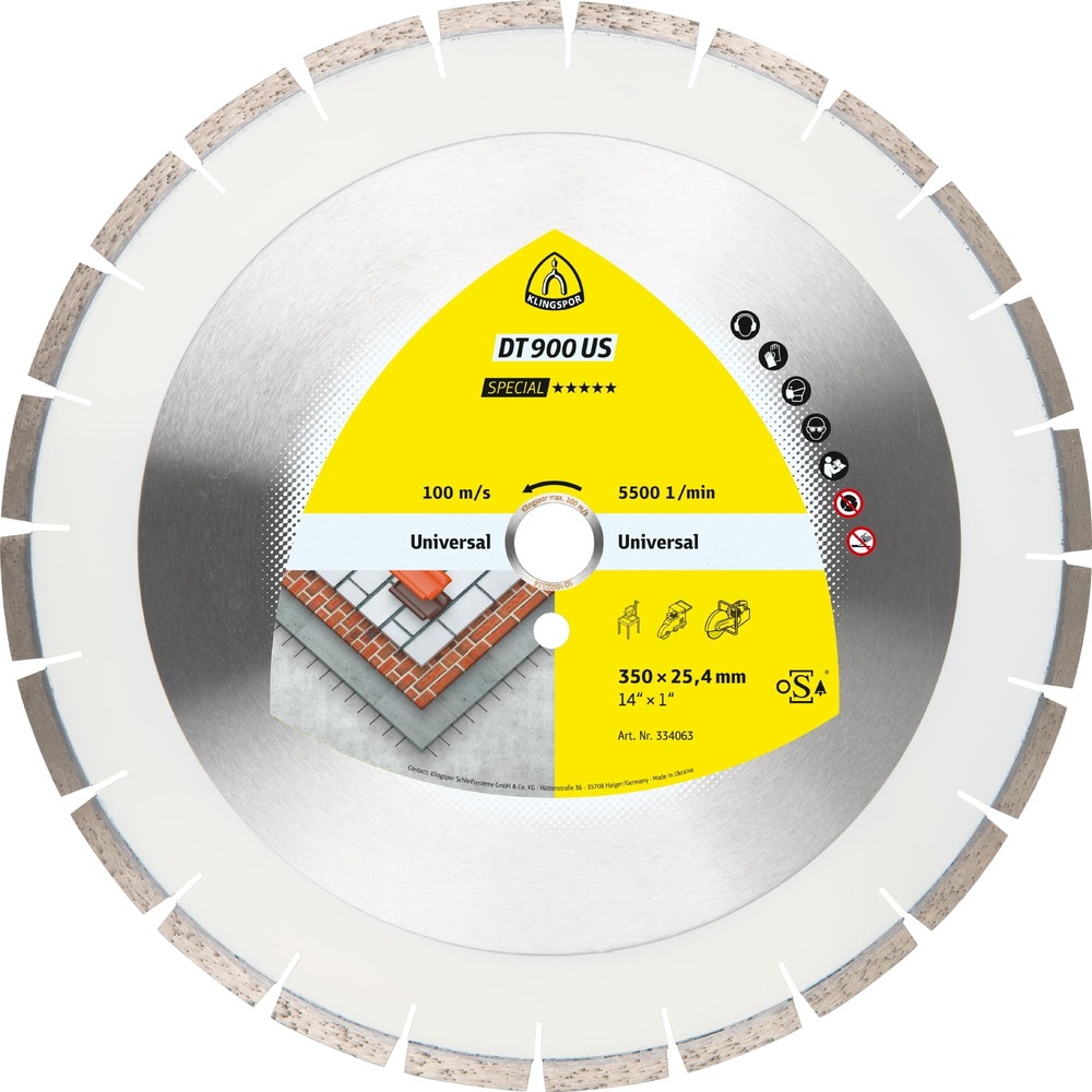Tarcza diamentowa 350x3x25,4 uniwersalna DT 900 US Special Klingspor 334063 1