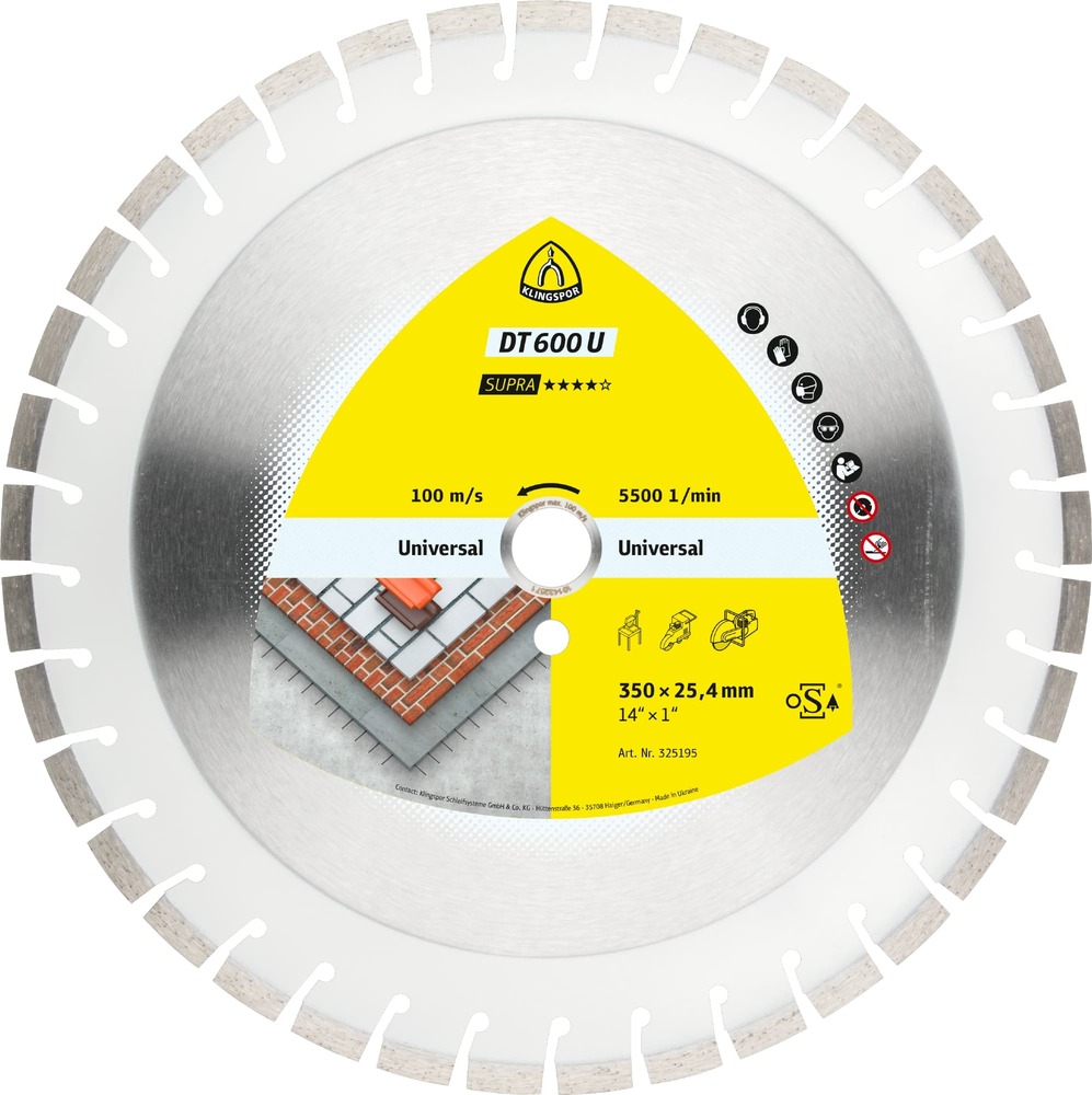 Tarcza diamentowa 400x3,6x20 uniwersalna DT 600 U Supra Klingspor 347484 1