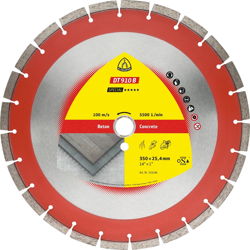 Tarcza diamentowa 400x3,6x25,4 beton DT 910 B Special Klingspor 349230 1