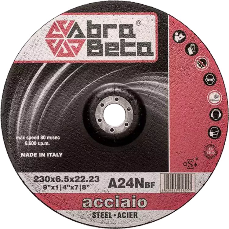 Tarcza do szlifowania metalu 125x6,5x22,23 A24N Standard wypukła AbraBETA 000080125 1