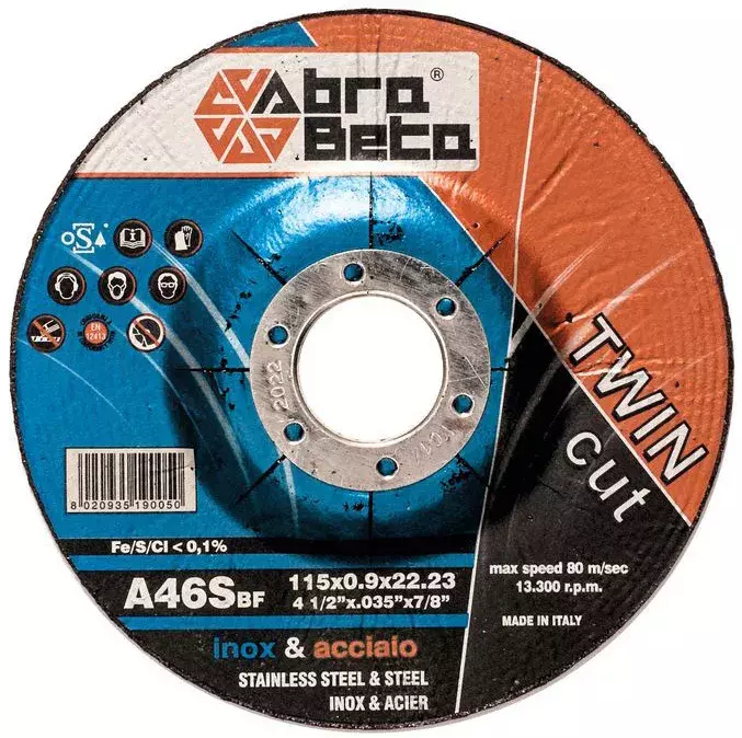Tarcza do cięcia metalu 230x2x22,23 A46S TWIN CUT wypukła AbraBETA 000310230 1