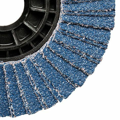 Ściernica listkowa talerzowa płaska, cyrkonowa z40, talerz nylonowy wzmocniony 125x22mm, listki podwójne, abrabeta platinum real 1