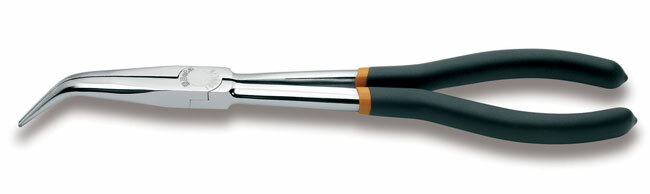 Szczypce półokrągłe, odgięte 45 stopni, długie, ramiona pokryte podwójną warstwą pcw, model 1009l/b, 273mm 1