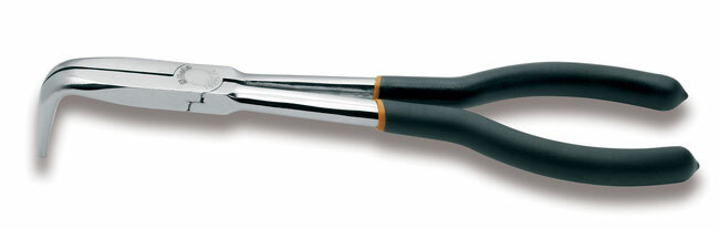 Szczypce półokrągłe, odgięte 90 stopni, długie, ramiona pokryte podwójną warstwą pcw, model 1009l/c, 253mm 1