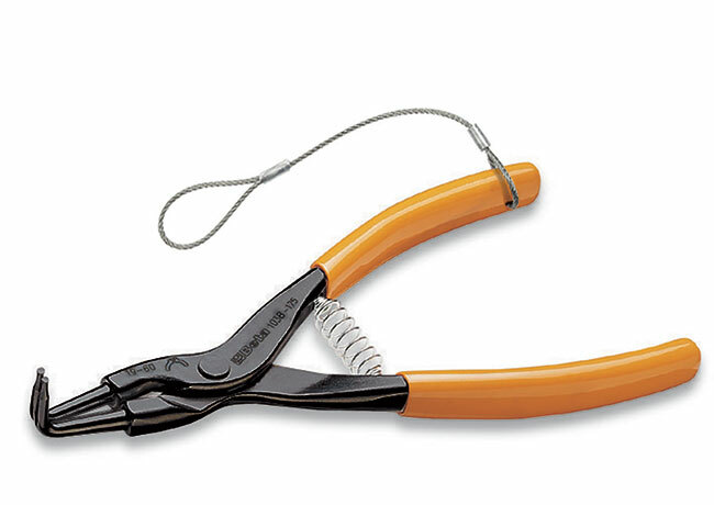 Szczypce do pierścieni zewnętrznych segera odgięte o 90 stopni, do prac na wysokościach, model 1038hs, 175mm 1