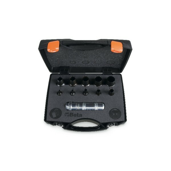 Zestaw 10 wycinaków, od 3 do 20 mm, i rękojeści, model 1105/c10t 1