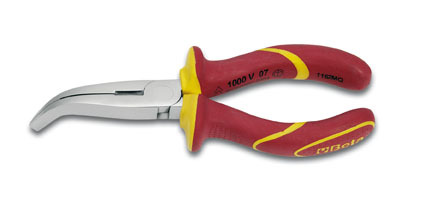 Szczypce płaskie, odgięte o 45 stopni, w izolacji do 1000v, model 1164mq, 200mm 1