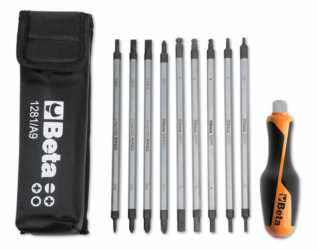 Zestaw grotów 1281 i pokrętła 1281bg, 10 elementów, w pokrowcu, model 1281bg/a9 1