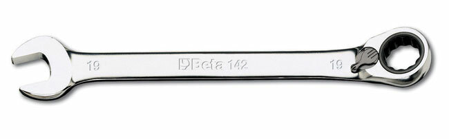 Klucz płasko-oczkowy z dwukierunkowym mechanizmem zapadkowym, model 142, 14mm 1