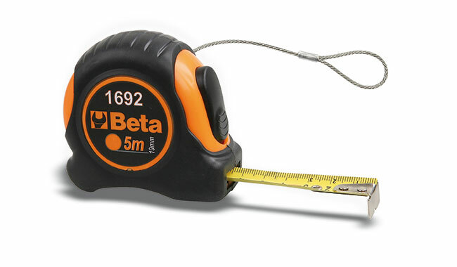 Przymiar zwijany z obudową abs do prac na wysokościach, taśma stalowa klasa ii, model 1692hs, 5mx19mm 1