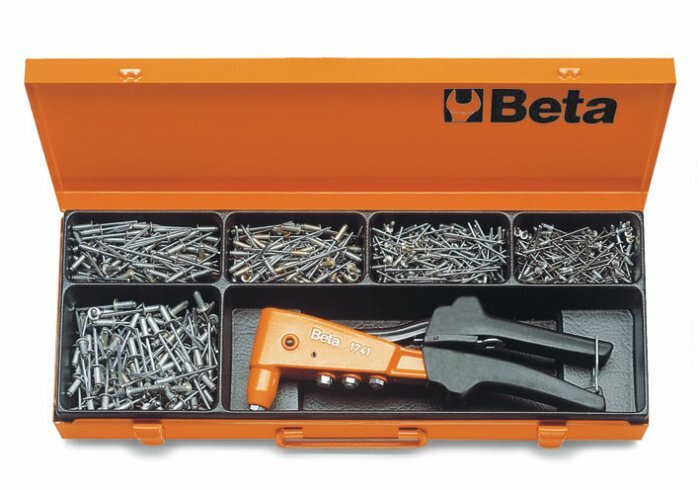 Nitownica boczna 1741b z zestawem 700 nitów 3-4,8mm, w pudełku, model 1741b/c5 1