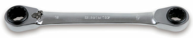 Klucz oczkowy dwustronny, dwunastokątny z dwukierunkowym mechanizmem zapadkowym, model 192, 16x17 - 18x19mm 1