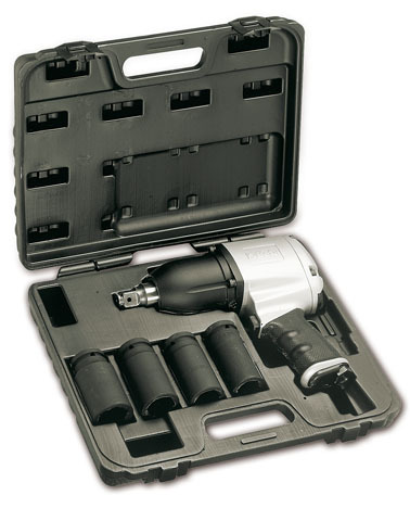Klucz udarowy pneumatyczny, dwukierunkowy, z zabierakiem 3/4, model 1928 z zestawem 4 nasadek 728l 27-30-32-36mm, w pudełku, mo 1