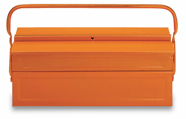 Skrzynka narzędziowa, trzyczęściowa, z blachy stalowej, lakierowana, pomarańczowa, model 2119/c19, 450x200x160mm 1