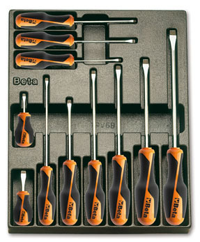 Wkład profilowany twardy z zestawem 11 wkrętaków beta grip, model 2424/t167 1