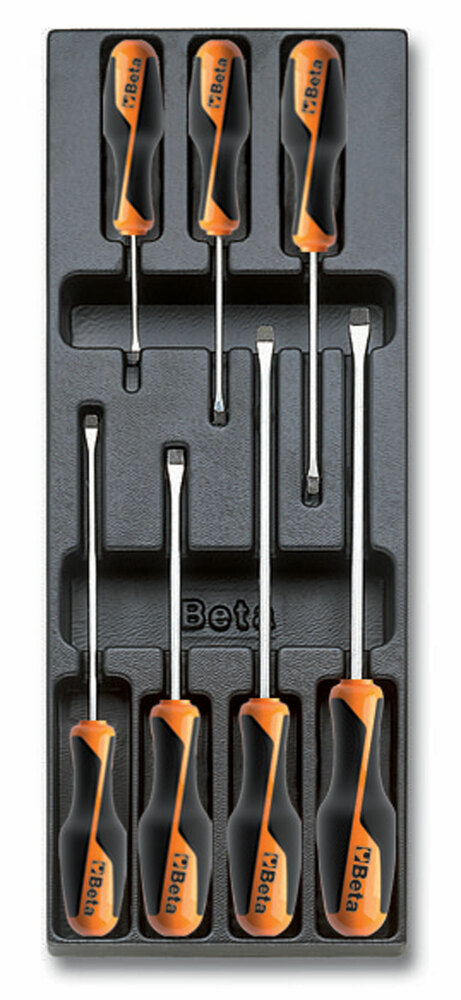 Wkład profilowany twardy z zestawem 7 wkrętaków beta grip, 1260, 2,5x50-6,5x150mm, model 2424/t199 1