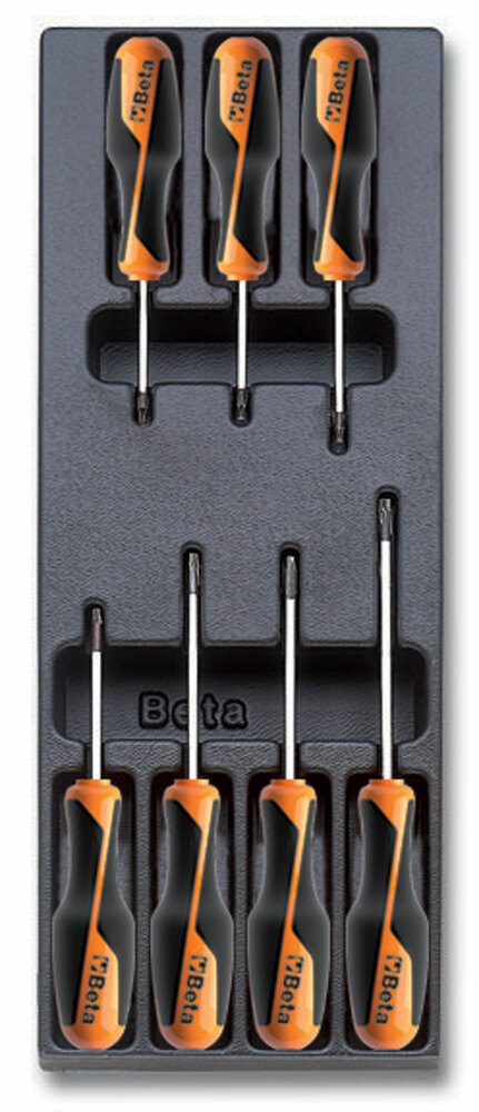 Wkład profilowany twardy z zestawem 7 wkrętaków beta grip, 1267tx, t6-t20, model 2424/t205 1