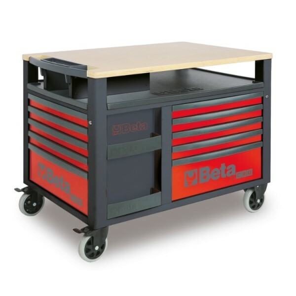 Wózek narzędziowy z dziesięcioma szufladami 2800/rsc28, z blachy stalowej, lakierowany, pusty, model 2800/rsc28-r, czerwony, ral 1