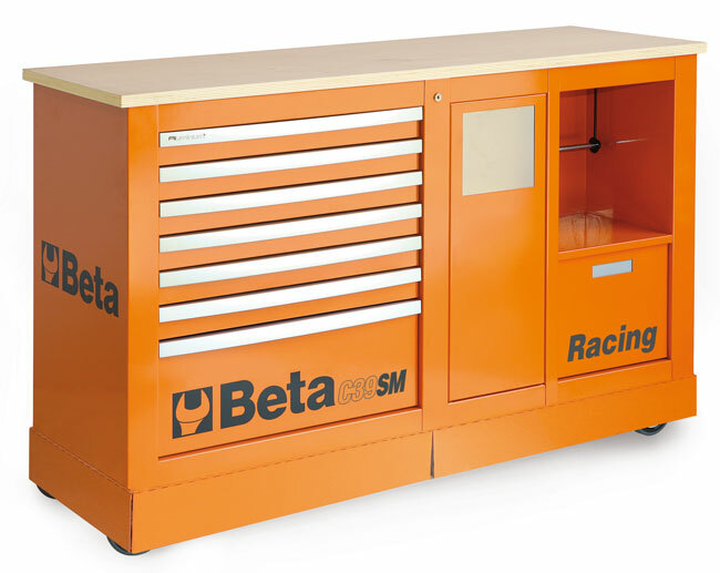 Wózek narzędziowy typu racing sm, z blachy stalowej, lakierowany pomarańczowy, pusty, model 3900/c39smo, 980x1540x520mm 1
