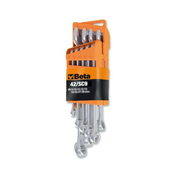 Komplet kluczy płasko-oczkowych 42, 8-19 mm, 9 sztuk, w uchwycie z tworzywa sztucznego, model 42/sc9e 1