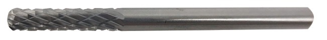 Pilnik obrotowy z węglika spiekanego, kształt walcowy zaokrąglony, 3x14mm, trzpień 3mm, nacięcie standard z łamaczem wióra, mode 1