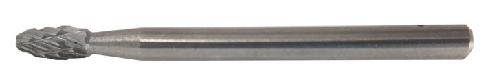 Pilnik obrotowy z węglika spiekanego, kształt owalny, 3x6mm, trzpień 3mm, nacięcie standard z łamaczem wióra, model 426md-3/ov3 1