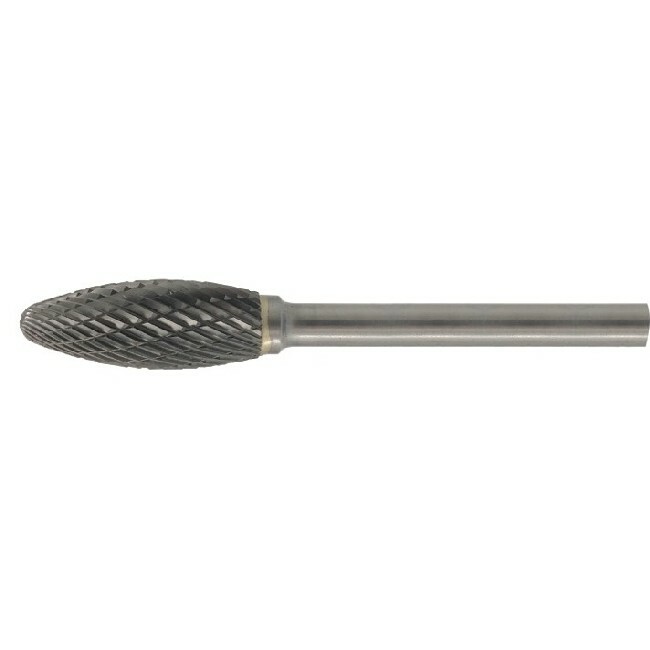 Pilnik obrotowy z węglika spiekanego, kształt płomieniowy, 6x16mm, trzpień 6mm, nacięcie standard z łamaczem wióra, model 426md/ 1