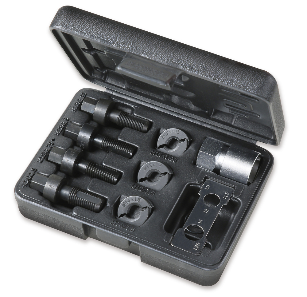 Zestaw do naprawy uszk.gwintów śrub mocujących koła gw m12x1,25,m12x1,5, m12x1,75,m14x1,5 narzynki m12x1,25,m12x1,5,m14x1,5 1