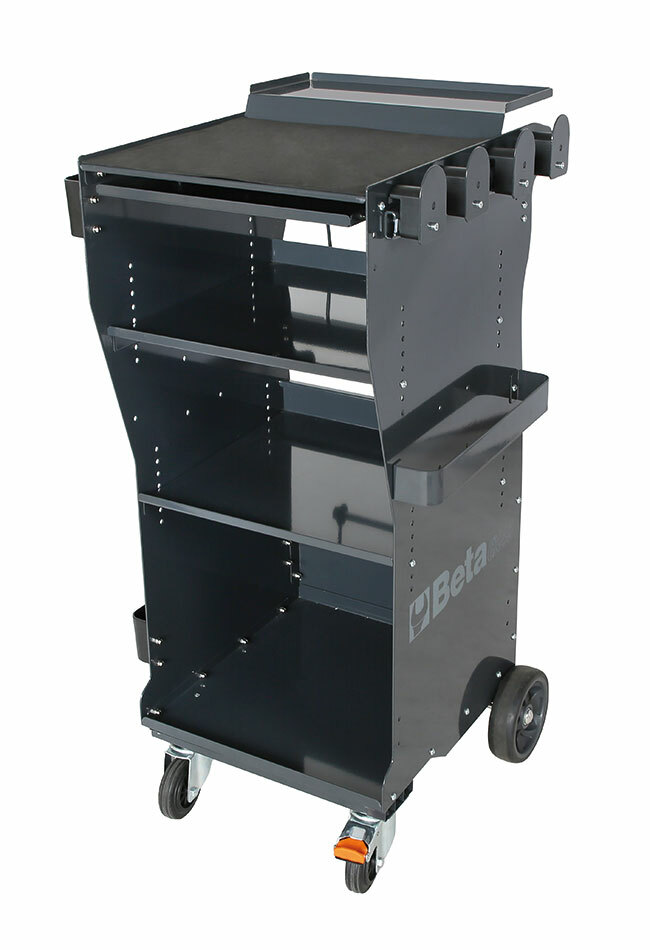 Wózek warsztatowy diagnostyczny, z blachy stalowej, lakierowany, szary, pusty, model 4900/cx49g, 435x1099x460mm 1