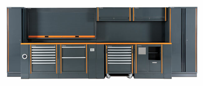 Zestaw mebli warsztatowych system rsc55, pusty, model 5500/c55, szary ral7016/detale ral2011 1