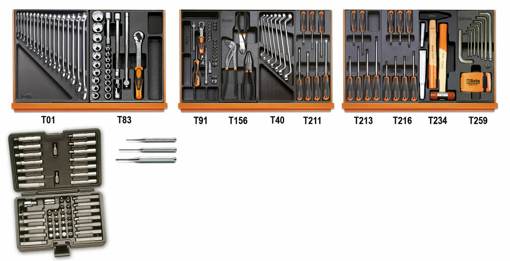 Zestaw narzędzi w twardych wkładach profilowanych, 197 elementów, model 5904vu/4t 1