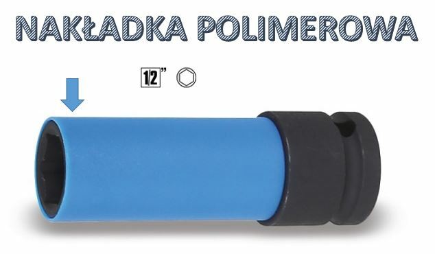Nasadka udarowa sześciokątna z nakładką polimerową, z gniazdem 1/2, model 720lc, 17mm 1