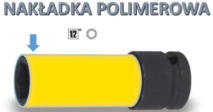 Nasadka udarowa sześciokątna z nakładką polimerową, z gniazdem 1/2, model 720lc, 19mm 1