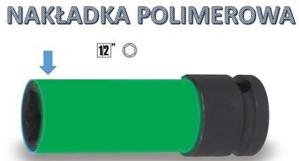 Nasadka udarowa sześciokątna z nakładką polimerową, z gniazdem 1/2, model 720lc, 22mm 1