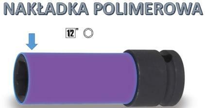Nasadka udarowa sześciokątna z nakładką polimerową, z gniazdem 1/2, model 720lc, 24mm 1