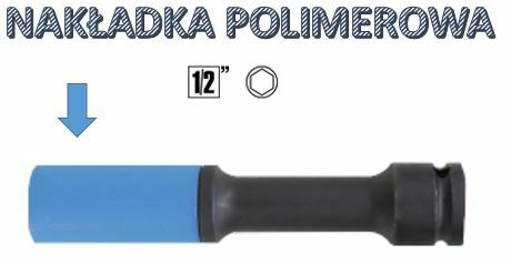 Nasadka udarowa z nakładką polimerową do śrub kół samochodów, typ długi model720lpl/17 1