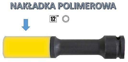 Nasadka udarowa z nakładką polimerową do śrub kół samochodów, typ długi model720lpl/19 1