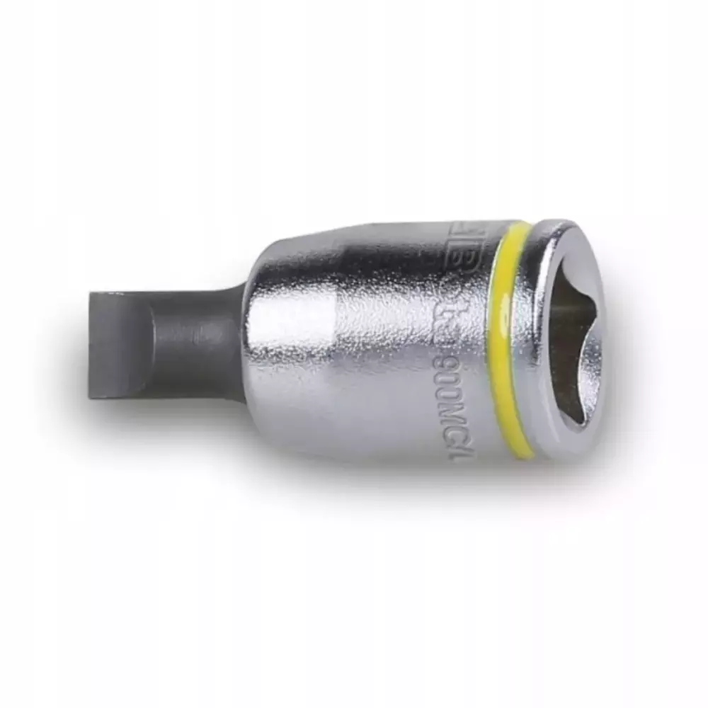 Nasadka z końcówką wkrętakową płaską, chromowane - końcówki czernione, rozmiar oznaczony kolorem, model900MC/LP/0.8x4 1
