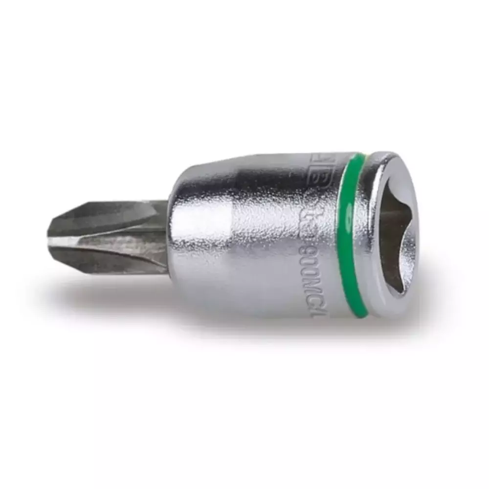 Nasadka z końcówką wkrętakową profil Phillips, gniazdo 1/4", chromowane - końcówki czernione, rozmiar oznaczony kolorem, model900MC/PH3 1