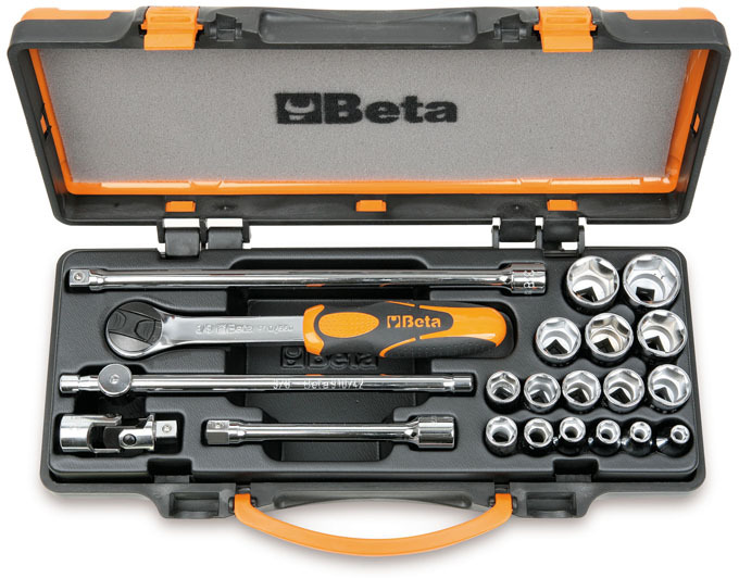 Zestaw nasadek 910a z akcesoriami, 6-22mm, 21 elementów, w pudełku metalowym, model 910a/c16 1