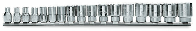 Komplet nasadek 910b, 6-22mm, 17 sztuk, na szynie metalowej, model 910b/sb17 1