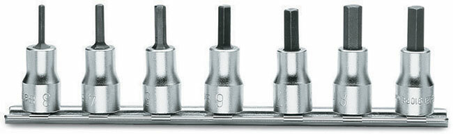 Komplet nasadek 910pe, 3-10mm, 7 sztuk, na szynie metalowej, model 910pe/sb7 1