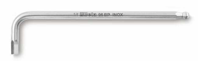 Klucz trzpieniowy kątowy sześciokątny z kulistą końcówką, calowy, stal inox aisi 420, model 96bpinox-as, 1/4 1