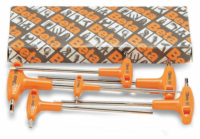 Komplet kluczy trzpieniowych kątowych, sześciokątnych z rękojeścią 96t, 2-6mm, 6 sztuk, w kartonie, model 96t/s6 1