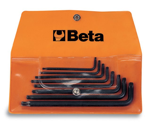 Komplet kluczy trzpieniowych kątowych profil torx z kulistą końcówką 97btx, t9 - t40, 8 sztuk, w pokrowcu, model 97btx/b8 1