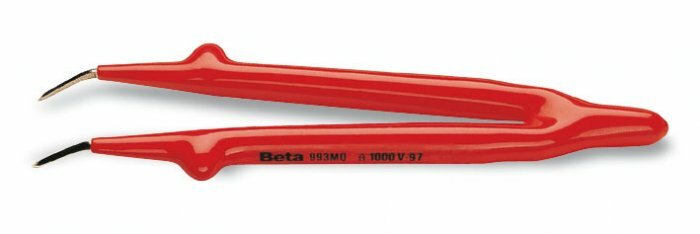Pęseta odgięta, w izolacji do 1000v, model 993mq, 147mm 1